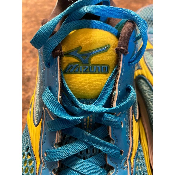 Mizuno Wave Sayonara 3 Running Sneaker 7.5 Turquoise/Yellow - Picture 11 of 14